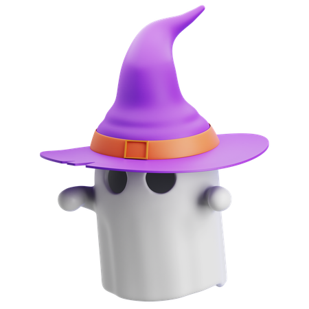 Ghost Wearing Hat  3D Icon