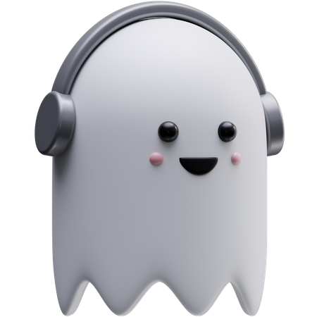 Ghost Wearing Headphones  3D Icon