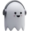 Ghost Wearing Headphones