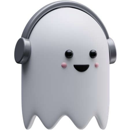 Ghost Wearing Headphones  3D Icon