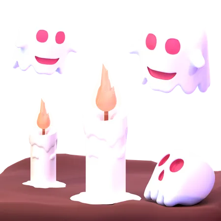 Ghost With Candle  3D Icon