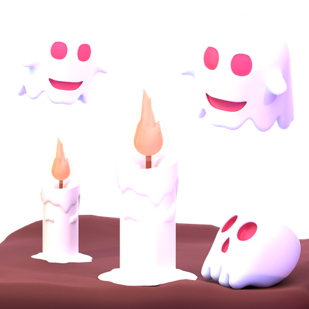 Ghost With Candle  3D Icon