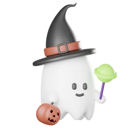 Ghost With Candy  3D Icon