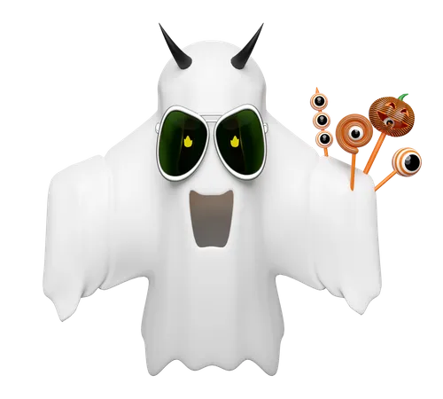 Ghost With Candy  3D Icon