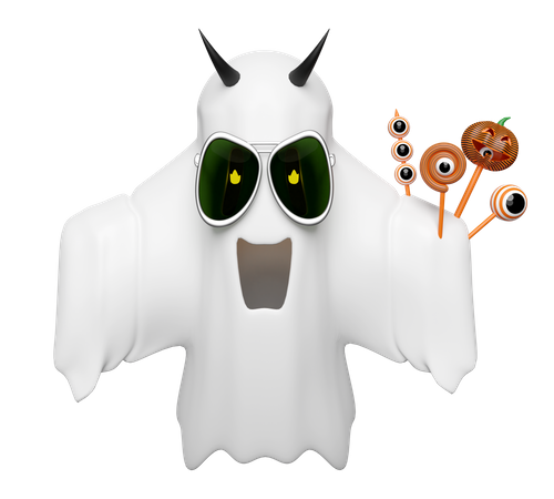 Ghost With Candy  3D Icon