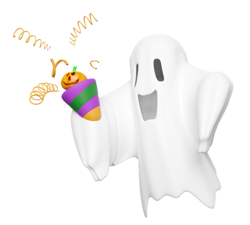 Ghost With Confetti  3D Icon