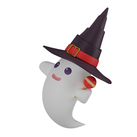 Ghost with hat  3D Icon