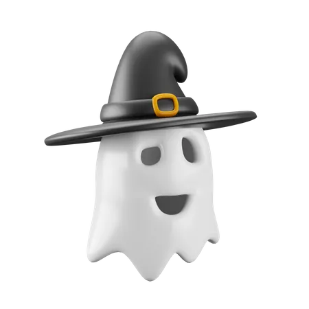 GHOST WITH HAT  3D Icon