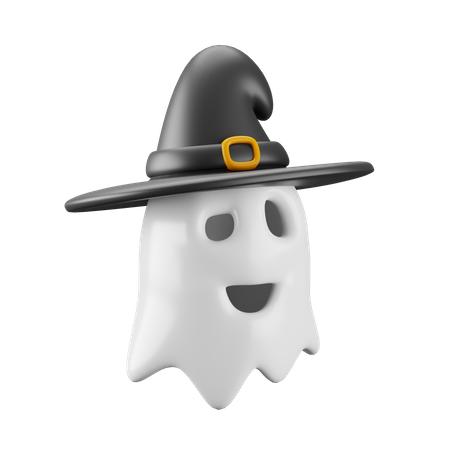 GHOST WITH HAT  3D Icon