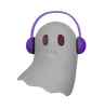 Ghost with headphones