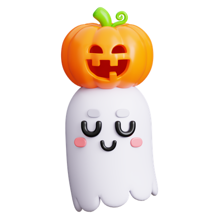 Ghost with Jack O Lantern  3D Icon