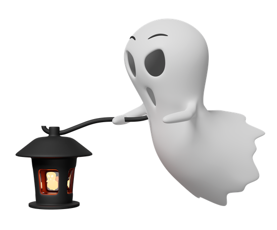 Ghost With Lantern  3D Icon