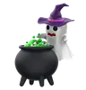 Ghost With Magic Cauldron