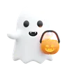 Ghost With Pumpkin Basket