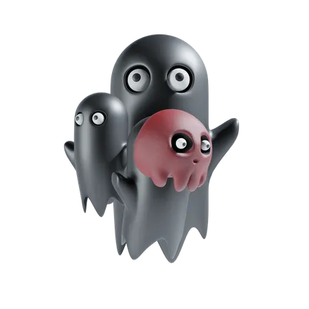 Ghost With Skull  3D Icon