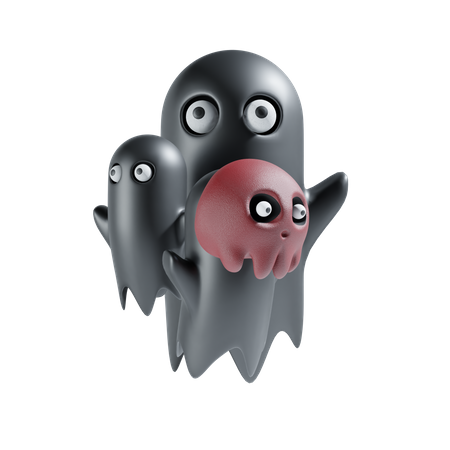 Ghost With Skull  3D Icon