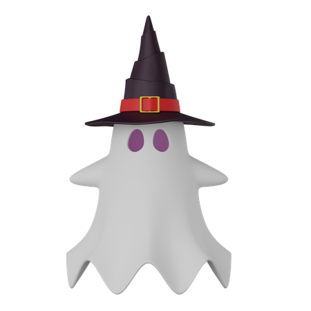 Ghost with witch hat  3D Icon