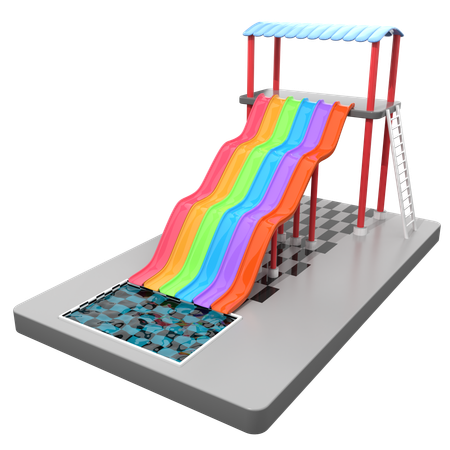 Giant Water Slide  3D Icon