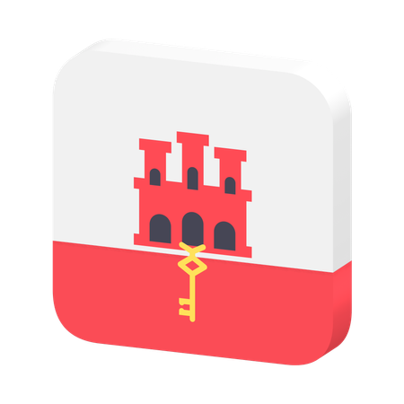 Gibraltar Flag  3D Icon