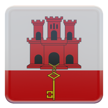 Gibraltar Flag  3D Illustration