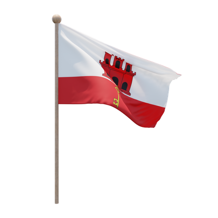 Mât de drapeau de Gibraltar  3D Flag