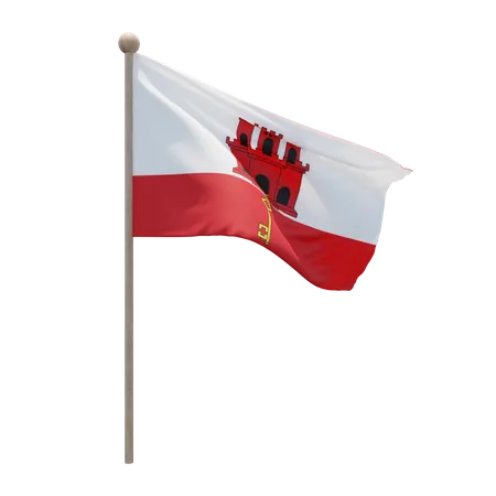 Mât de drapeau de Gibraltar  3D Flag