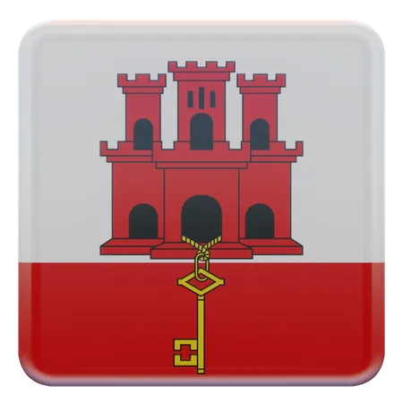 Quadratische Flagge von Gibraltar  3D Icon