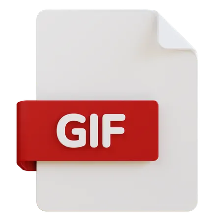 3 D Illustration Of Gif File Extension 3D Icon