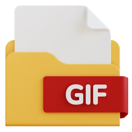 3 D Gif File Extension Folder 3D Icon