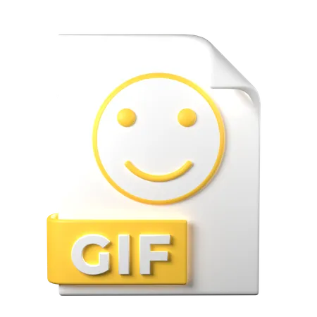 GIF File Type 3 D Rendering On Transparent Background Ui UX Icon Design Web And App Trend 3D Icon