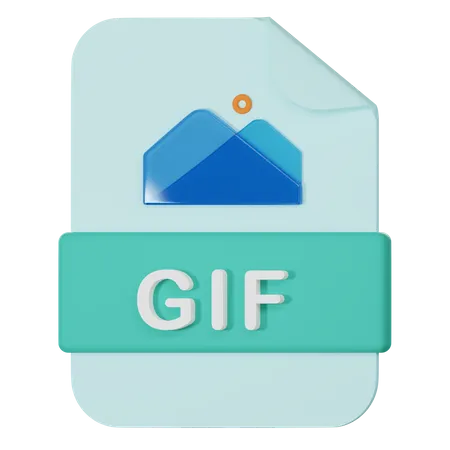 Gif Filename Extension 3 D Icon 3D Icon