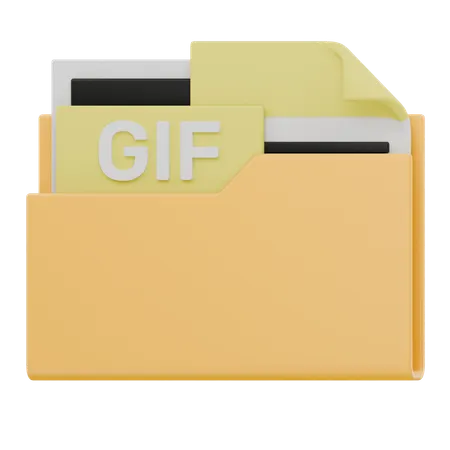 Gif File Folder  3D Icon