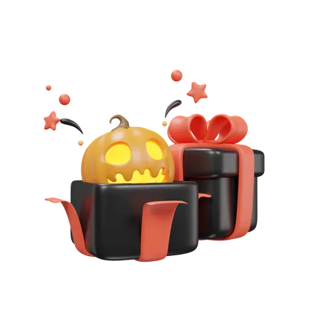 Gift Halloween 3 D Icon Illustration 3D Icon