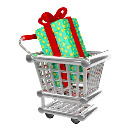 Gift added in cart  3D Illustration