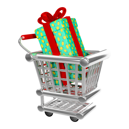 Gift added in cart  3D Illustration