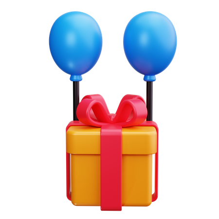 Gift and Balloon  3D Icon