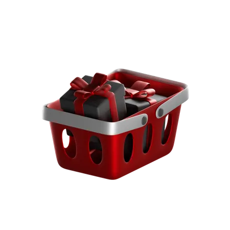 Gift Box Basket 3 D Render Isolated Images 3D Icon
