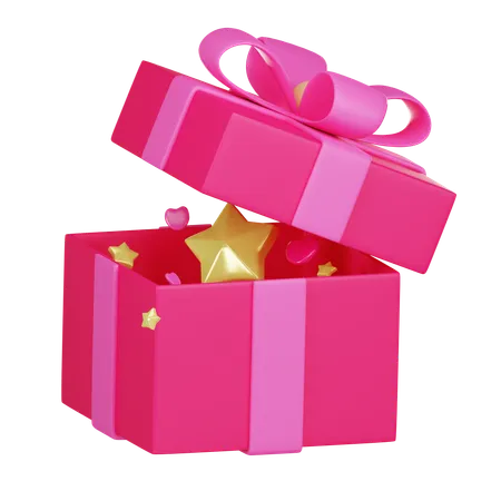 Birthday Open Gift Box 3 D Icon 3D Icon