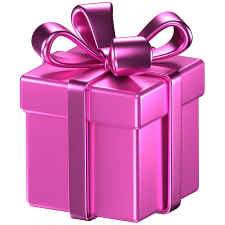 3 D Illustration Of A Pink Giftbox With Pink Bow Ribbons 3D Icon