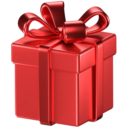 3 D Illustration Of A Red Giftbox With Red Bow Ribbons 3D Icon