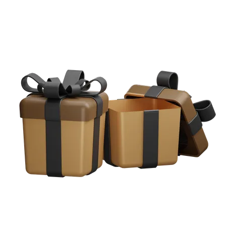 Illustration Of Two Gift Boxes 3 D Rendering Suitable For Ramadan Ornaments 3D Illustration