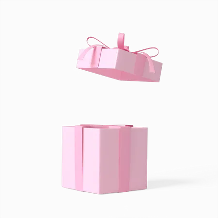 Pink Gift Box In 3 D Rendeing 3D Illustration