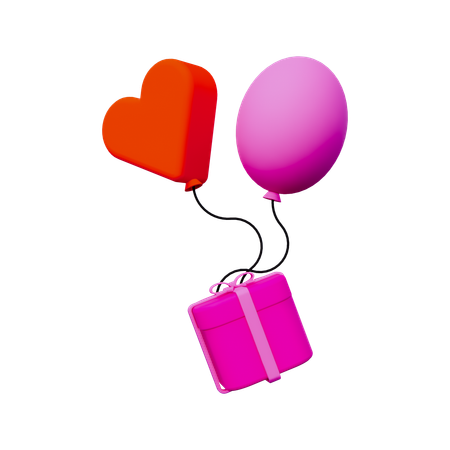 선물 상자 풍선  3D Icon
