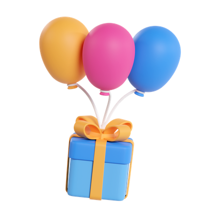 Gift Box Balloon 3D Icon