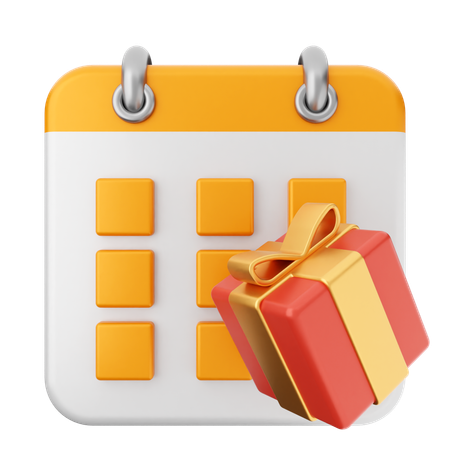 선물 상자 달력  3D Icon