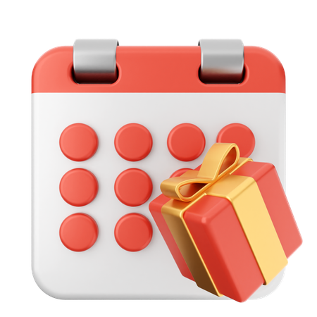 Gift Box Calendar  3D Icon