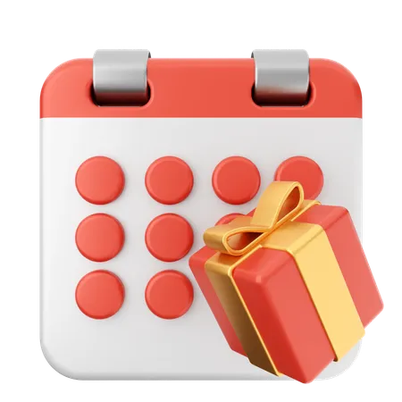 Gift Box Calendar  3D Icon