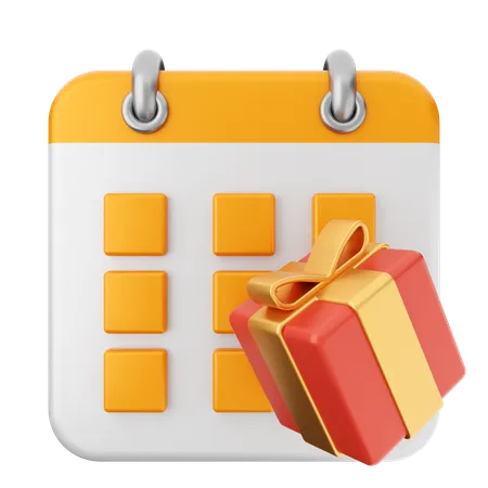 Gift Box Calendar  3D Icon