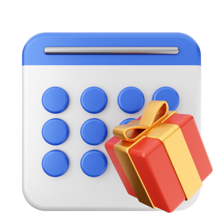 Gift Box Calendar  3D Icon