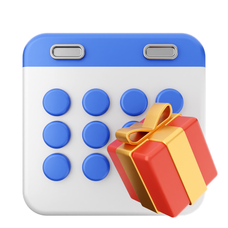 Gift Box Calendar  3D Icon